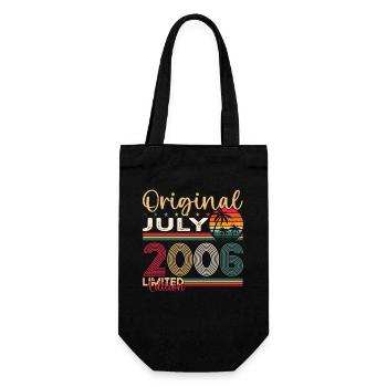 17th Birthday Man Original July Vintage 2006 - Gift Bag for Bottles - black - Front