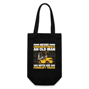 Never Underestimate An Old Man With Forklift Truck - Gift Bag for Bottles - black - Front