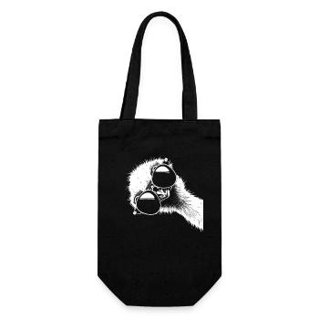 Lustiger Vogelstrauß mit Sonnenbrille Emu Geschenk - Geschenkbeutel für Flaschen - Schwarz - Vorne