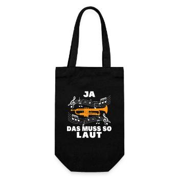 Ja das muss so laut - Geschenkbeutel für Flaschen - Schwarz - Vorne