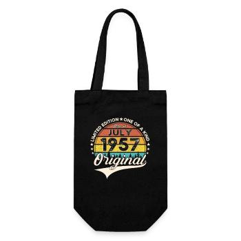 66th Birthday Man Born In July Born 1957 - Gift Bag for Bottles - black - Front