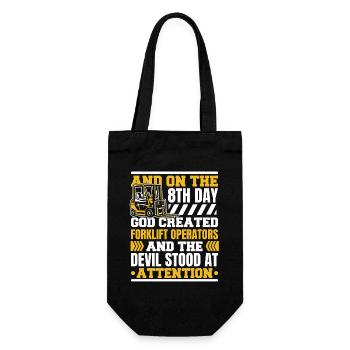 And On The 8th Day God Created Forklift Operators - Geschenkbeutel für Flaschen - Schwarz - Vorne