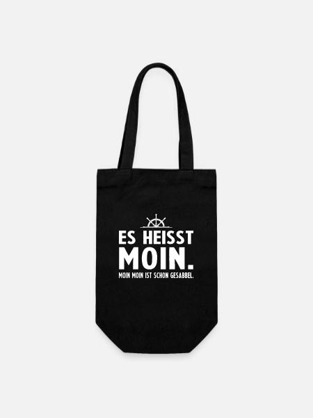 Es heisst Moin Moin Moin ist schon Gesabbel - Geschenkbeutel für Flaschen - Schwarz