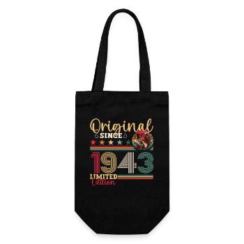 80e anniversaire Homme pêcheur Né en 1943 - Sac à bouteille - noir - Devant
