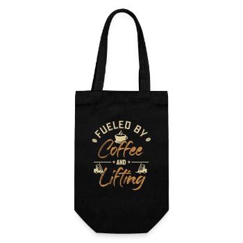 Fueled by Coffee and Lifting All-terrain forklift - Gift Bag for Bottles - black - Front