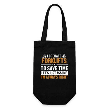 Forklifts Let's Assume I'm Right Geländestapler - Gift Bag for Bottles - black - Front
