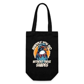 Pingouin de style cool avec des lunettes de soleil - Sac à bouteille - noir - Devant