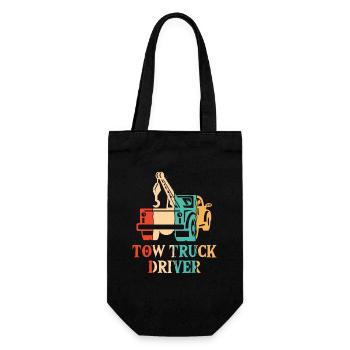 Retro tow truck tow truck driver - Gift Bag for Bottles - black - Front