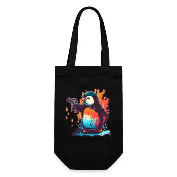 Pingouin avec kolt effiloché - Sac à bouteille - noir - Devant