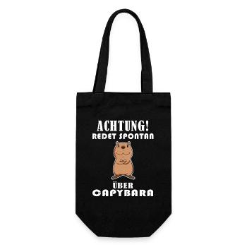 Capybara Wasserschwein - Geschenkbeutel für Flaschen - Schwarz - Vorne