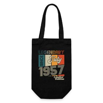 66th Birthday Man Born In July Born 1957 - Gift Bag for Bottles - black - Front