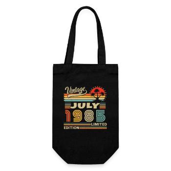 Vintage Juli 1985, Retro Geburtstagsgeschenk - Geschenkbeutel für Flaschen - Schwarz - Vorne