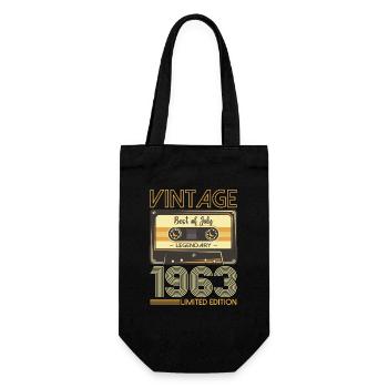 60th Birthday Man July Vintage 1963 Cassette - Sac à bouteille - noir - Devant