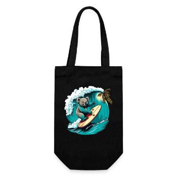 Koala has fun surfing - Gift Bag for Bottles - black - Front