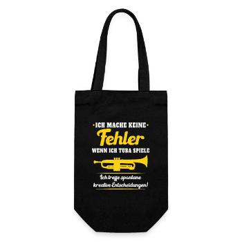 Tuba Fehler Tubaspieler Blaskapelle Instrument - Geschenkbeutel für Flaschen - Schwarz - Vorne