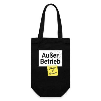 Außer Betrieb Techniker Informiert Faultier Büro - Geschenkbeutel für Flaschen - Schwarz - Vorne