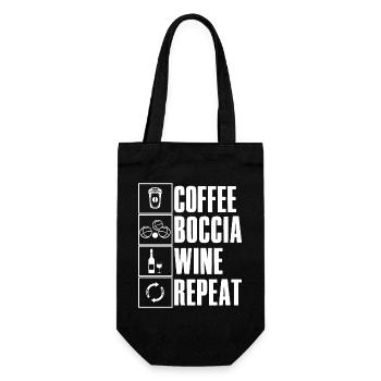Coffee Boccia Wine Repeat Saying Boccia Player - Gift Bag for Bottles - black - Front