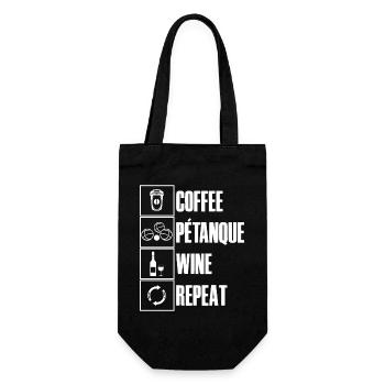 Café pétanque vin ripeat dicton pour bouler - Sac à bouteille - noir - Devant