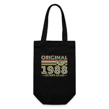 Original 1988 Jahrgang Vintage Geburtstag Retro - Geschenkbeutel für Flaschen - Schwarz - Vorne