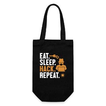 Eat Sleep Hack Repeat Social Engineering Phishing - Geschenkbeutel für Flaschen - Schwarz - Vorne