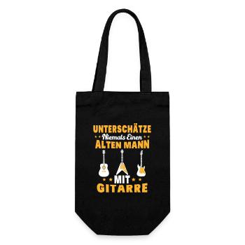 Unterschätze Alten Mann Gitarre - Geschenkbeutel für Flaschen - Schwarz - Vorne