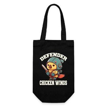 Poussin en armure de chevalier ailes de poulet - Sac à bouteille - noir - Devant