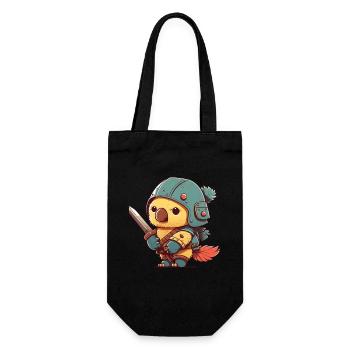 Oiseau en tenue de guerrier - Sac à bouteille - noir - Devant