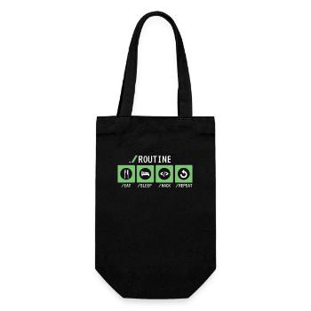 Routine Eat Sleep Hack Repeat Sniffer Phishing - Geschenkbeutel für Flaschen - Schwarz - Vorne
