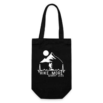 Hiking Quote Hike More Worry Less - Gift Bag for Bottles - black - Front