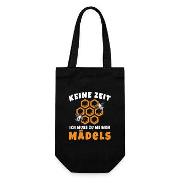 Keine Zeit Ich Muss Zu Meinen Mädels Imker Bienen - Geschenkbeutel für Flaschen - Schwarz - Vorne
