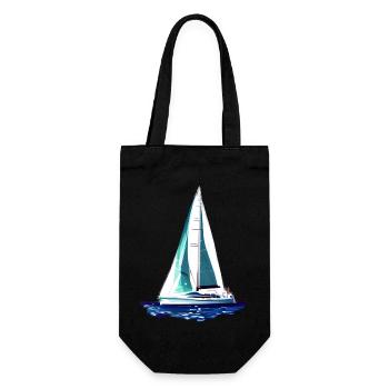 Sailing Sailboat Sailing Sailing Sailing Ship - Gift Bag for Bottles - black - Front