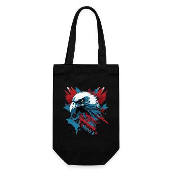Patriotic eagle with lettering - Gift Bag for Bottles - black - Front