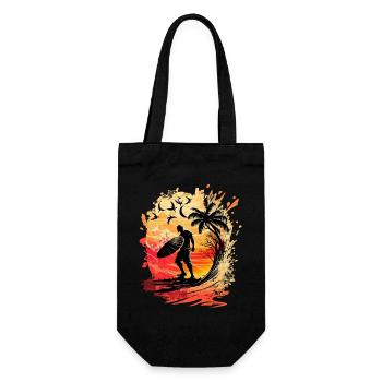 Surfeur occasionnel au clair de lune sous les palmiers - Sac à bouteille - noir - Devant
