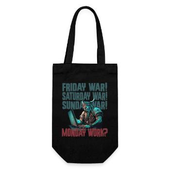 Monday work Programming Vikings - Gift Bag for Bottles - black - Front