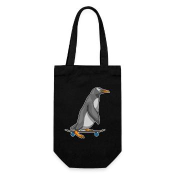 Pinguin Skater Skateboard - Geschenkbeutel für Flaschen - Schwarz - Vorne