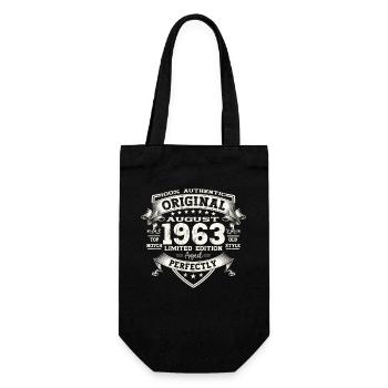 60th Birthday Man Original August Vintage 1963 - Gift Bag for Bottles - black - Front