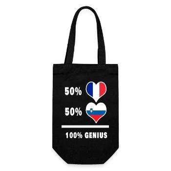 Slovénie et France Drapeaux 100% géniaux - Sac à bouteille - noir - Devant
