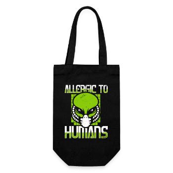 Allergique aux humains Ufo Conspiration Extraterrestre - Sac à bouteille - noir - Devant