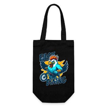 Coq avec vélo et lettrage - Sac à bouteille - noir - Devant