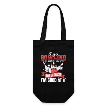 I go bowling because I like it - Gift Bag for Bottles - black - Front
