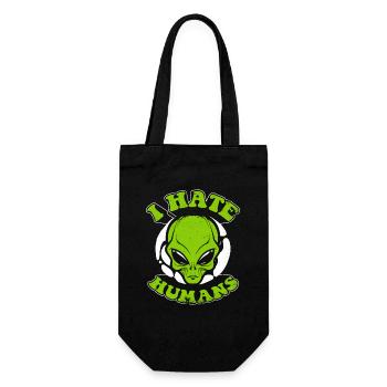 Je déteste les humains Conspiration Außerirdischer Ufo Alien - Sac à bouteille - noir - Devant