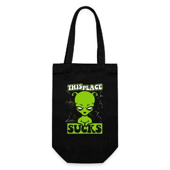 This Place Sucks Ufo Conspiracy Extraterrestrial - Gift Bag for Bottles - black - Front