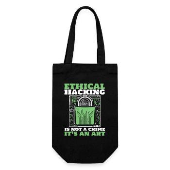 Ethical Hacking Not A Crime Sniffer Phishing - Geschenkbeutel für Flaschen - Schwarz - Vorne