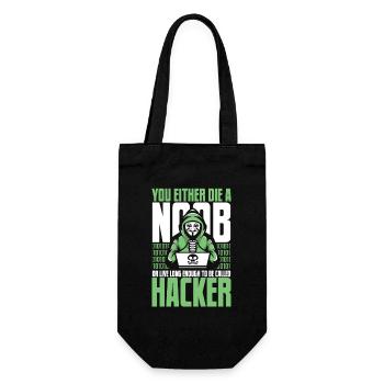 Live Long Enough To Be Called Hacker Sniffer - Geschenkbeutel für Flaschen - Schwarz - Vorne