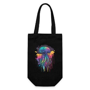 Grandes méduses colorées - Sac à bouteille - noir - Devant