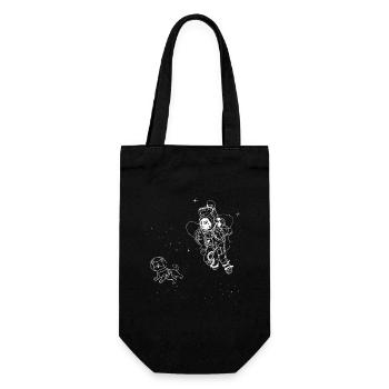 Funny Animal Dog in Space Astronaut - Gift Bag for Bottles - black - Front