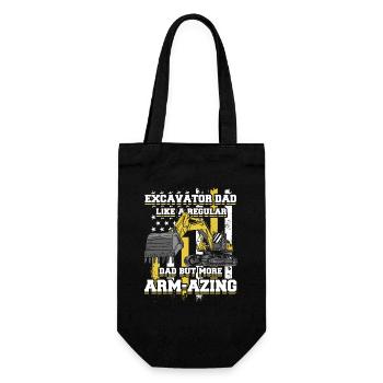Excavator Dad Seilbagger Raupenbagger Excavator - Geschenkbeutel für Flaschen - Schwarz - Vorne