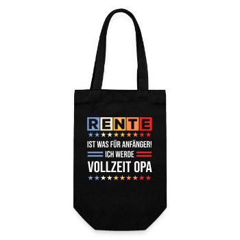 Rente Für Anfänger Ich Werde Vollzeit Opa Lustig - Geschenkbeutel für Flaschen - Schwarz - Vorne