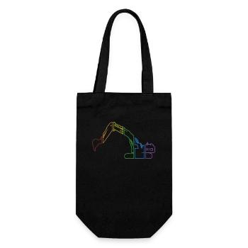 Excavator LGBT Rainbow Raupenbagger Excavator - Geschenkbeutel für Flaschen - Schwarz - Vorne