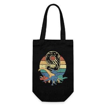 Dinosaure 9 ans Cadeau 9ème anniversaire Rétro - Sac à bouteille - noir - Devant